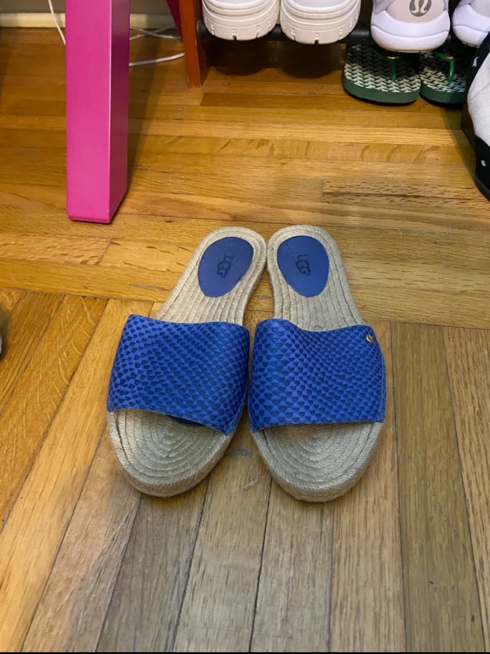 UGG Women's Royal Blue Slide Sandals with Textured Upper